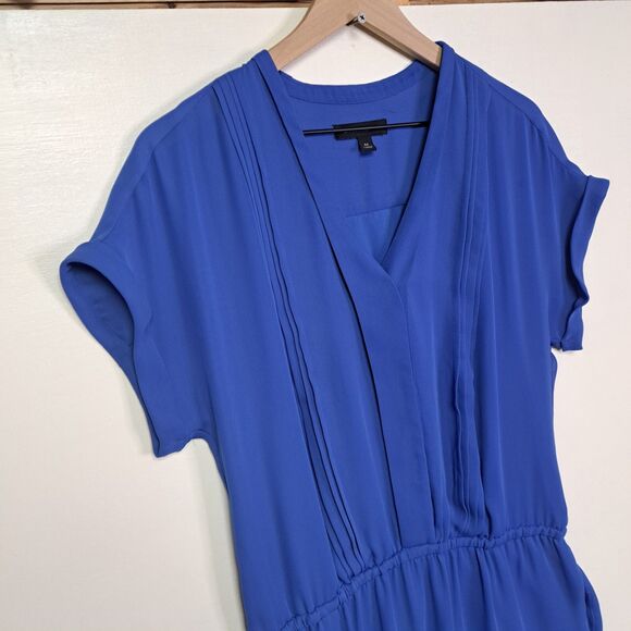 Banana Republic Tank Dress Womens Medium Blue Drawstring Waist Pockets Pullover - Picture 2 of 12